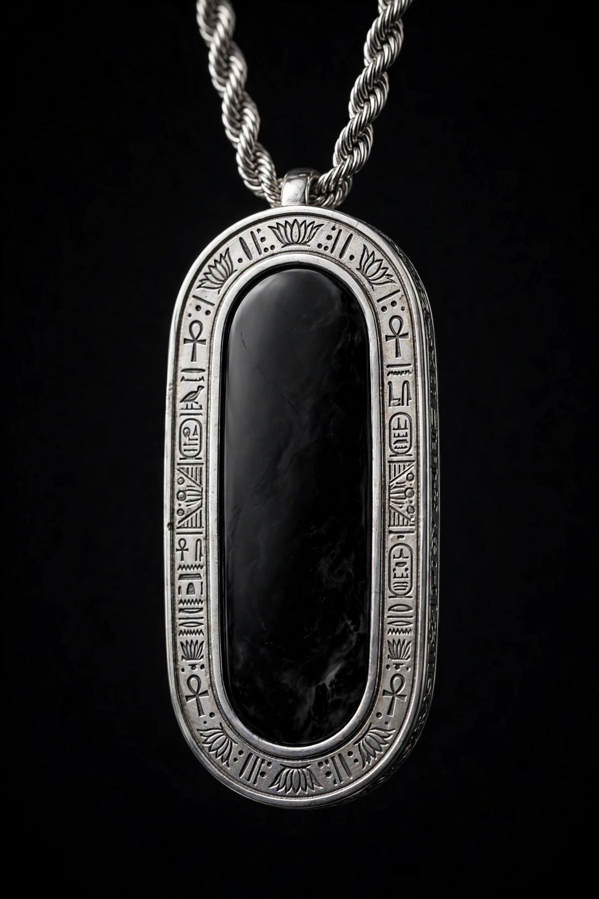 NIGHT SHIFT Cartouche Onyx Pendant