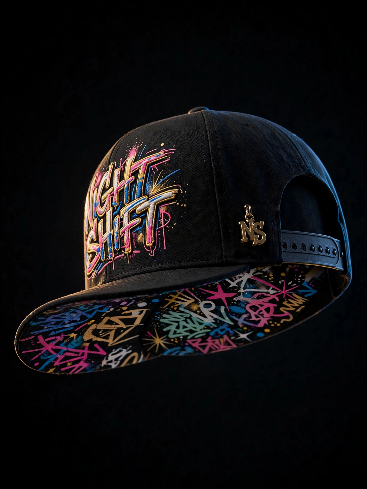 NIGHT SHIFT Graffiti Fitted Hat alternate view