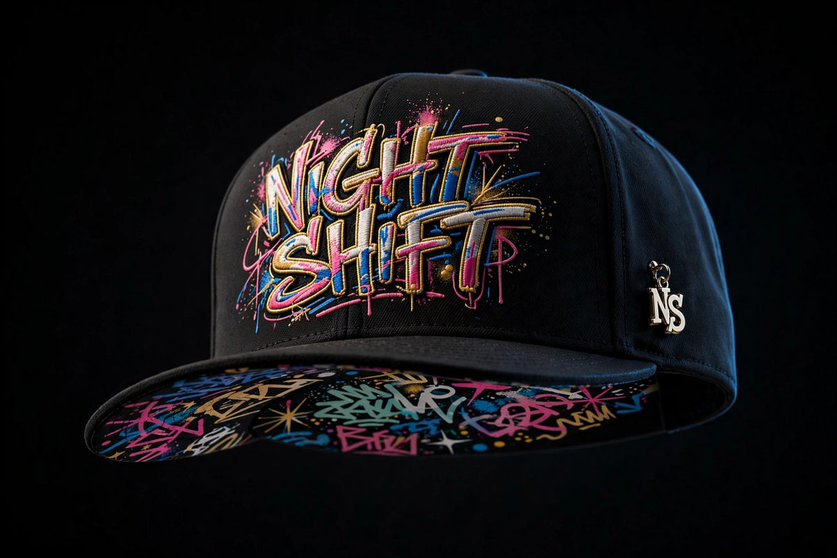 NIGHT SHIFT Graffiti Fitted Hat