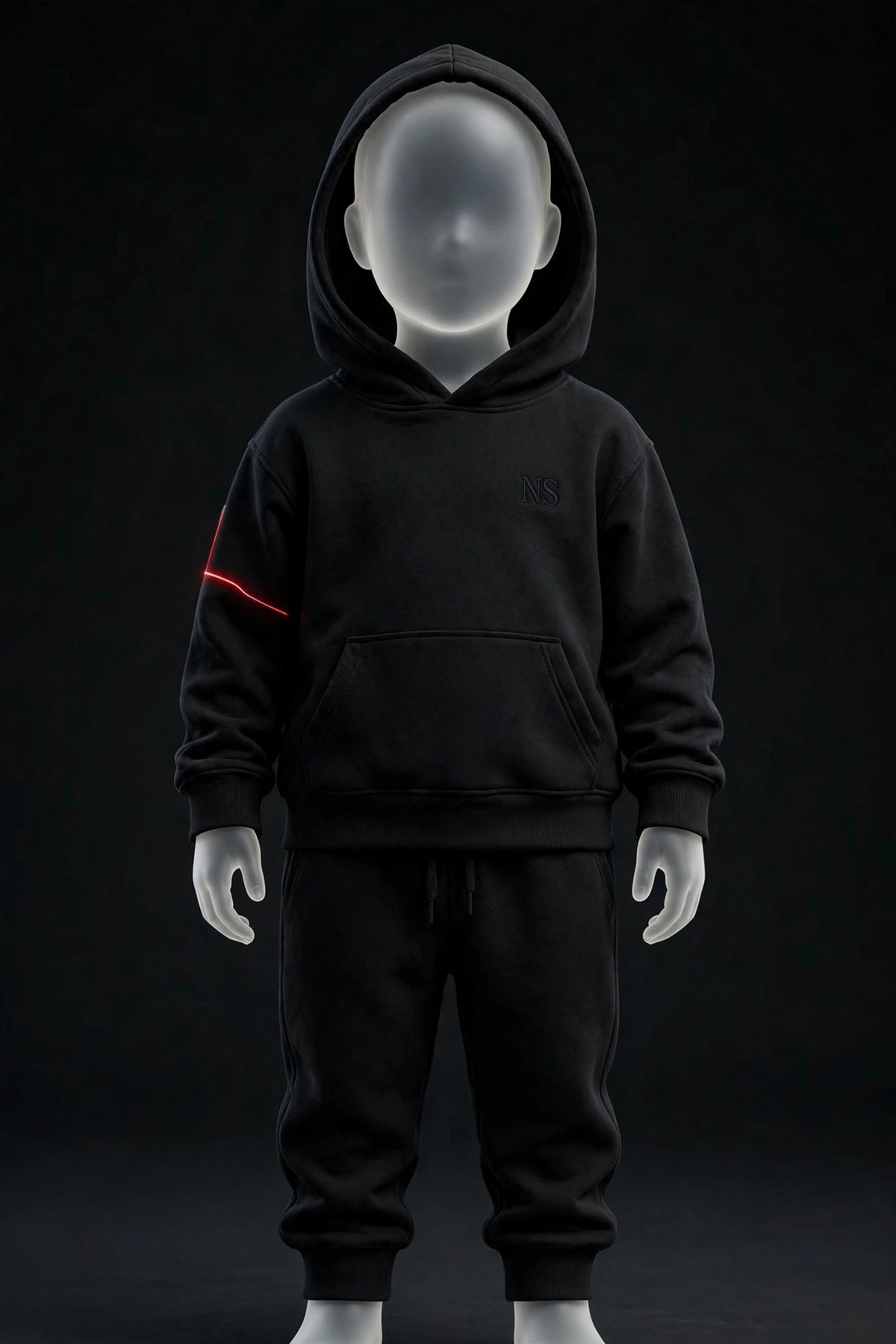 NIGHT SHIFT Kids Black Hoodie, black fleece hoodie for kids