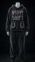 NIGHT SHIFT Gothic Charcoal Velour Set