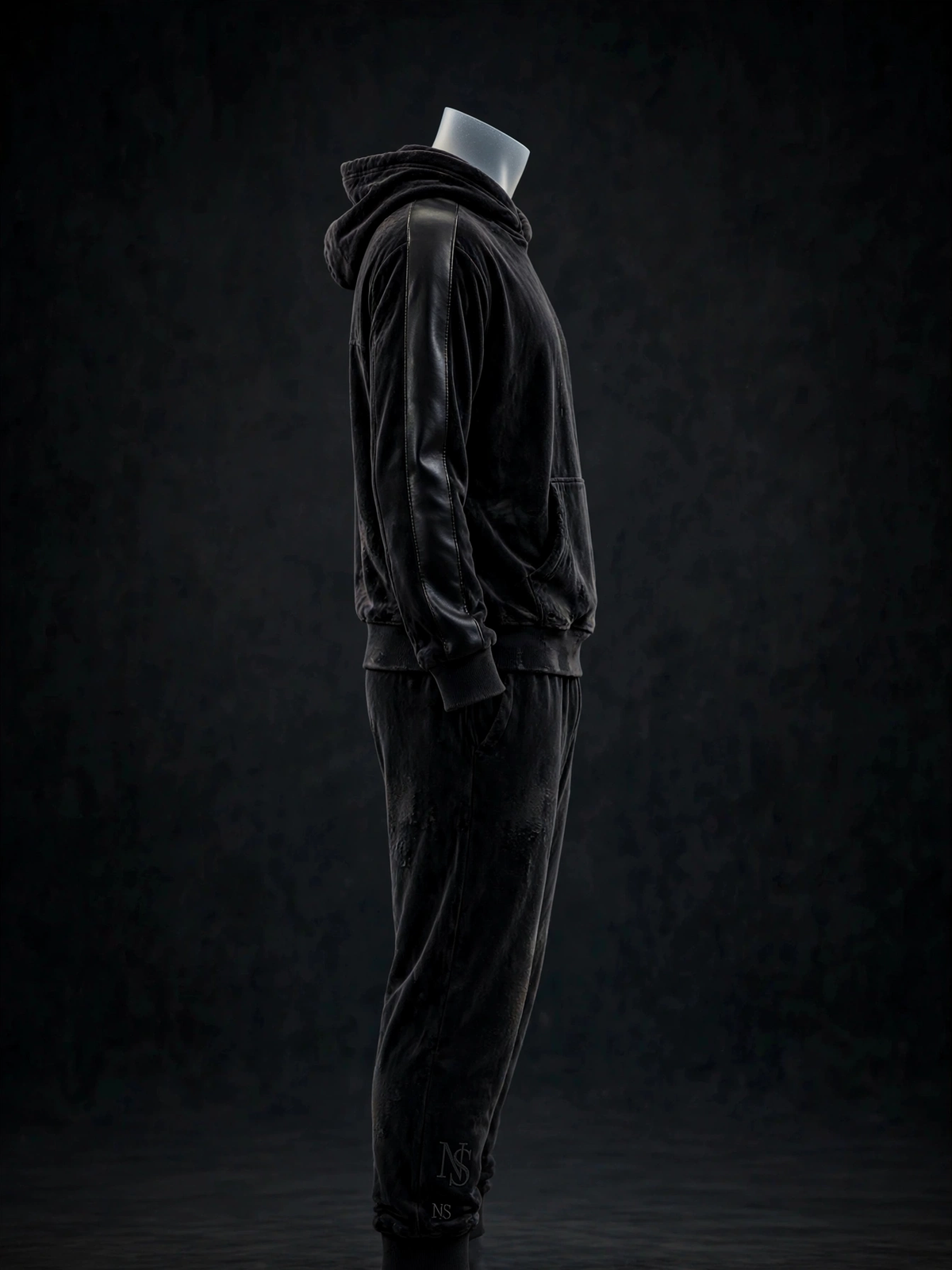 Mens Black Velour Set
