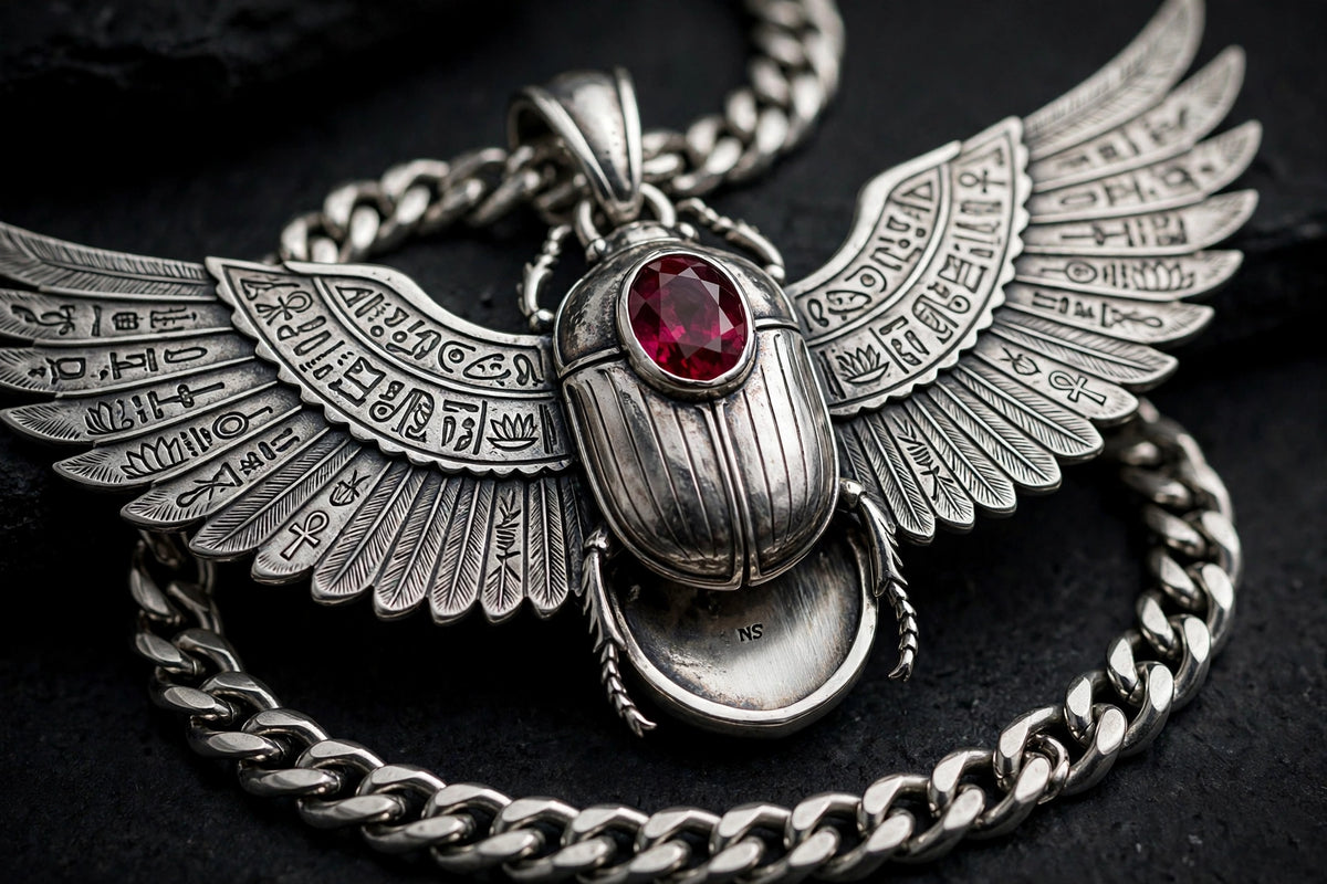 NIGHT SHIFT Winged Scarab Pendant