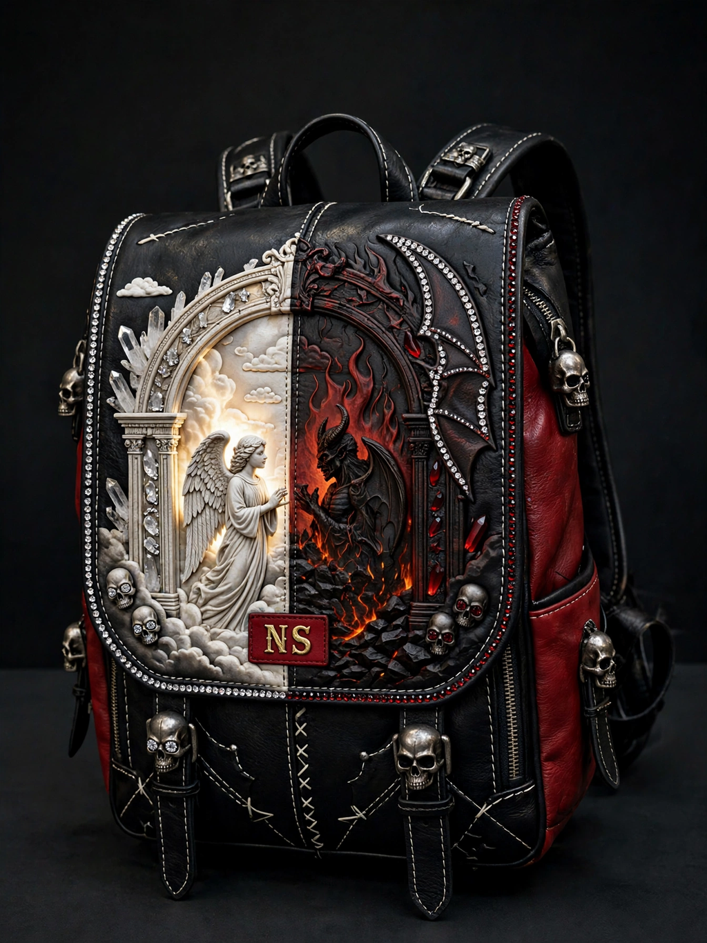 NS Abyss Split Leather Book Bag