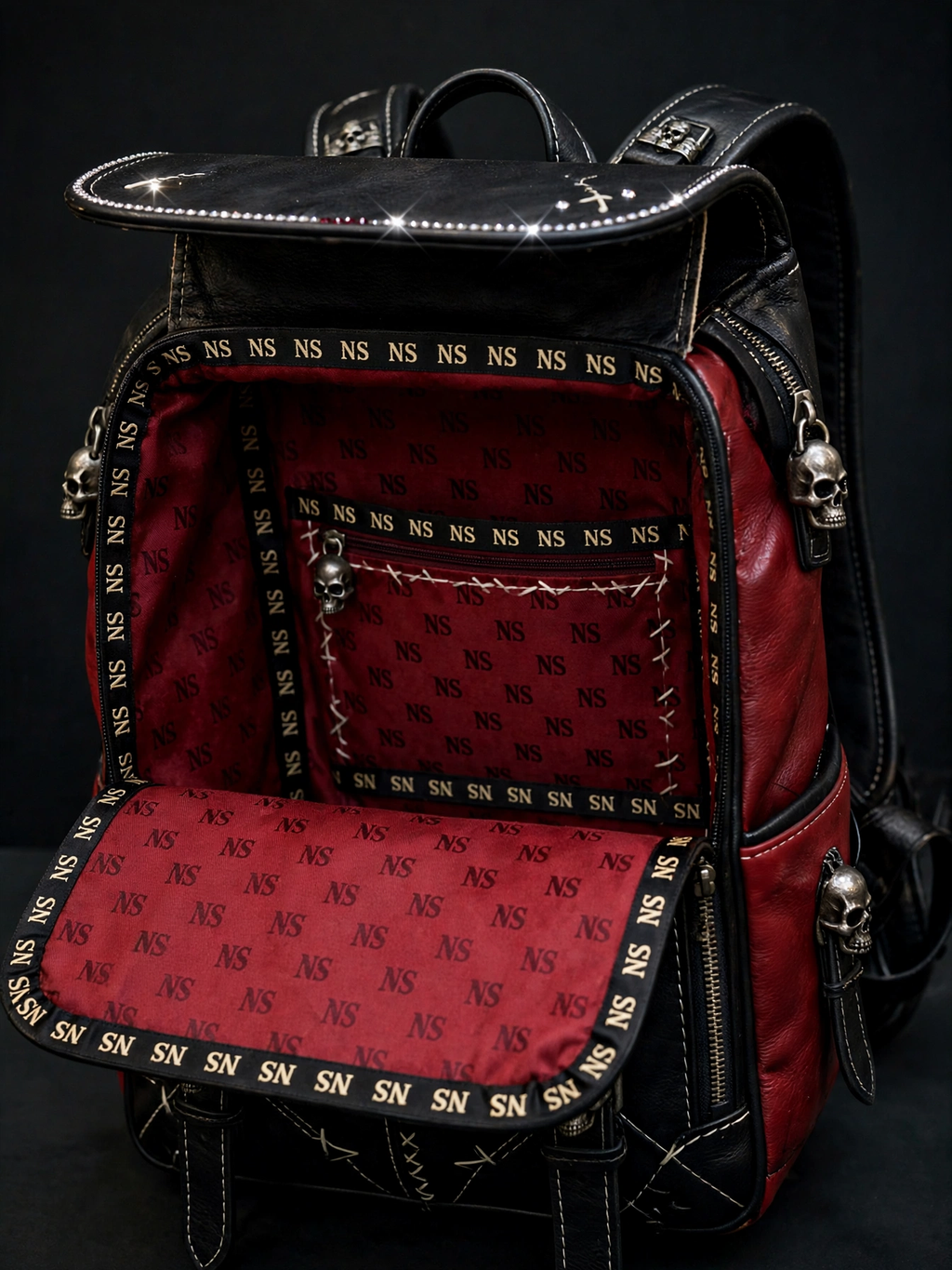 NS Abyss Split Leather Book Bag