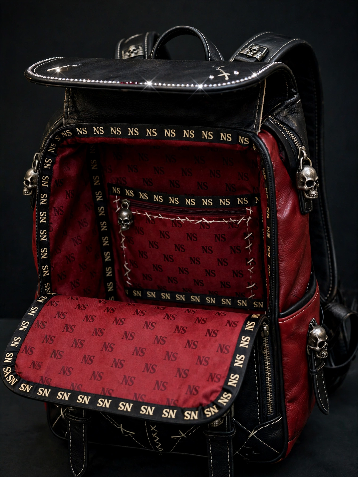 NS Abyss Split Leather Book Bag