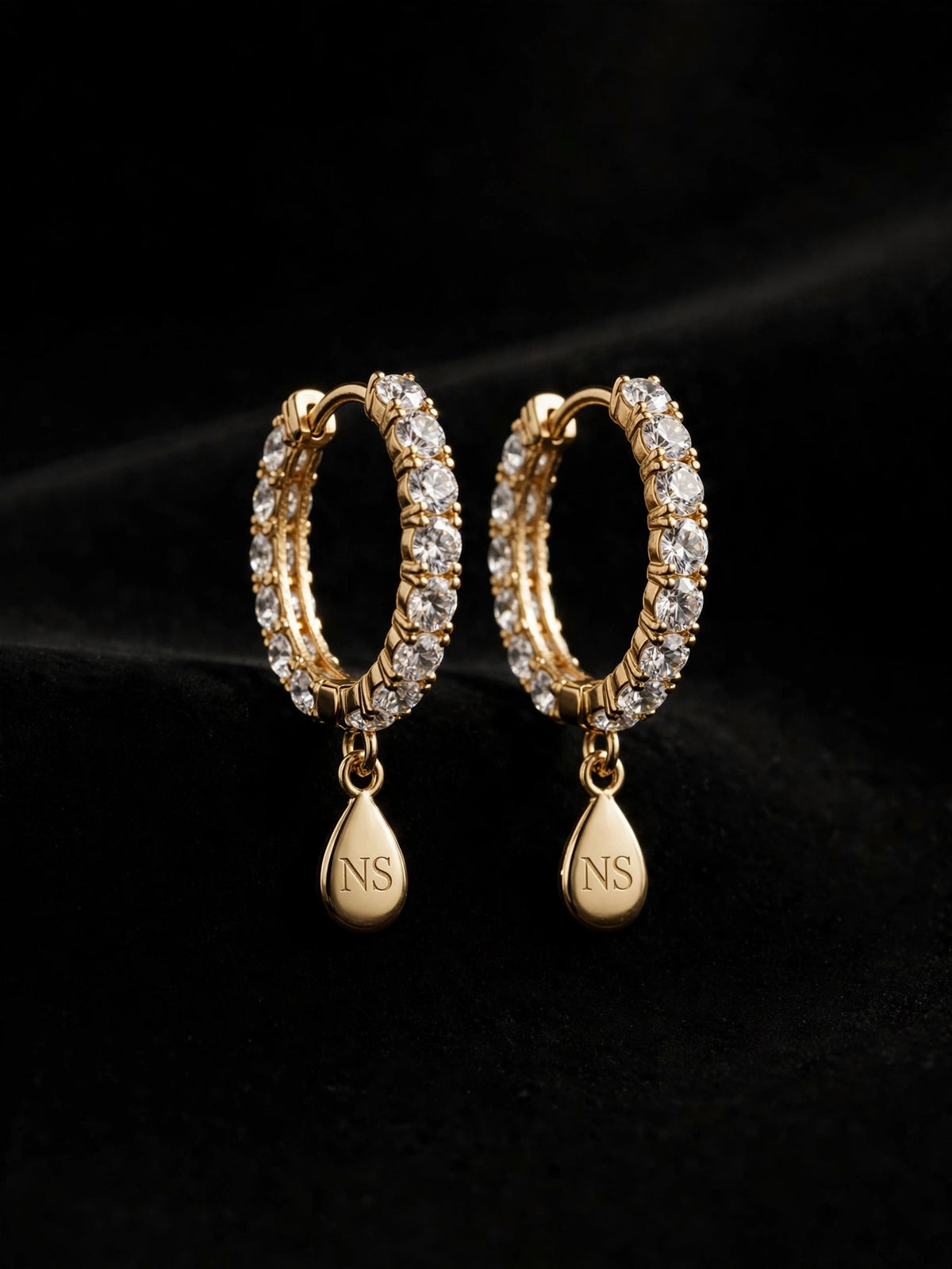 NIGHT SHIFT Crystal Hoops