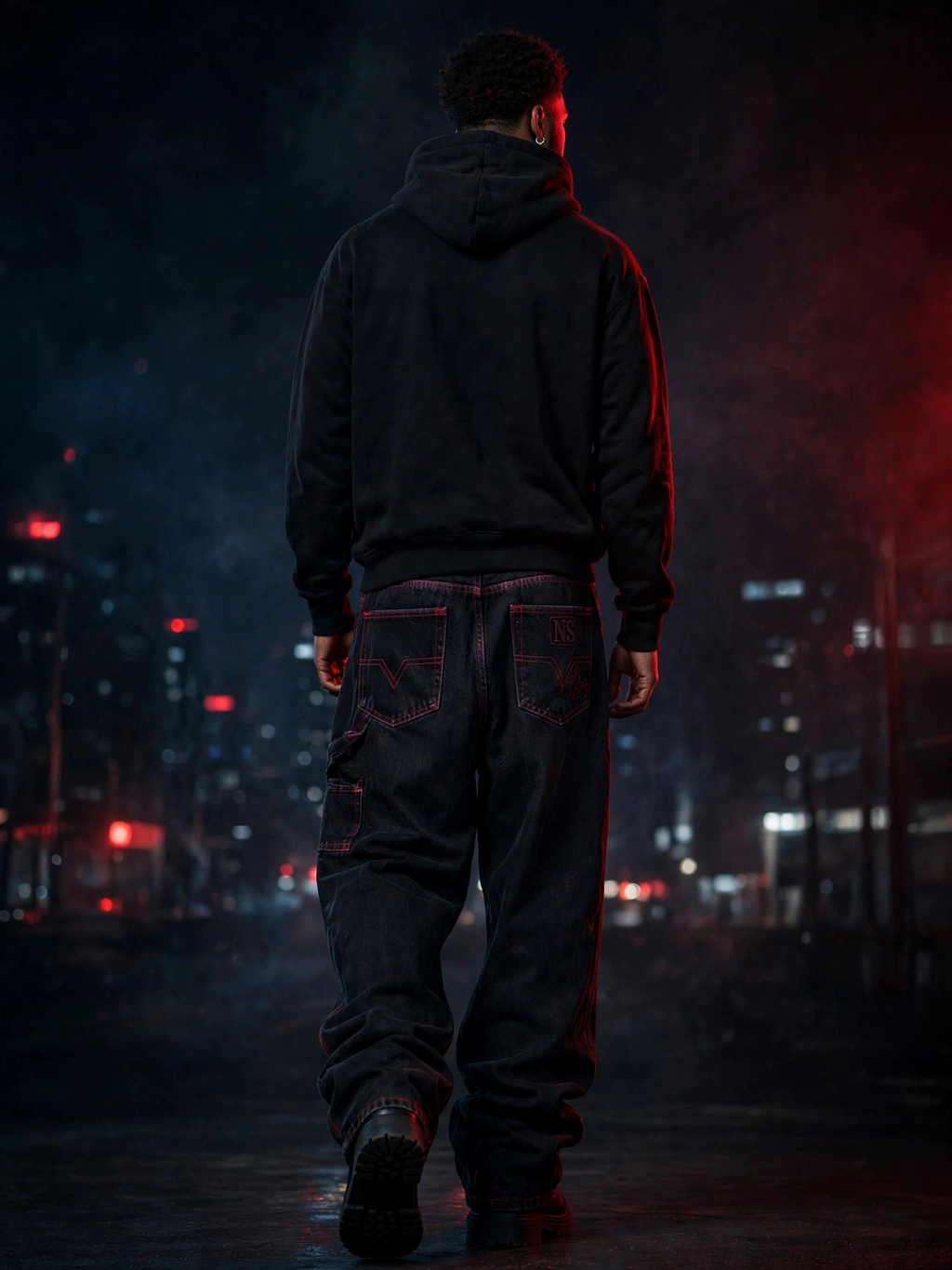 NIGHT SHIFT Baggy Black Denim Jeans alternate view