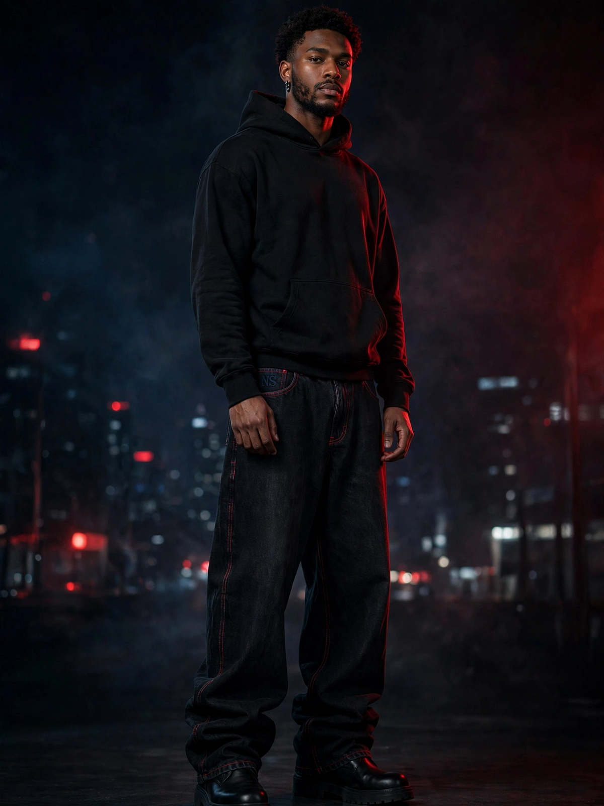 NIGHT SHIFT Baggy Black Denim Jeans