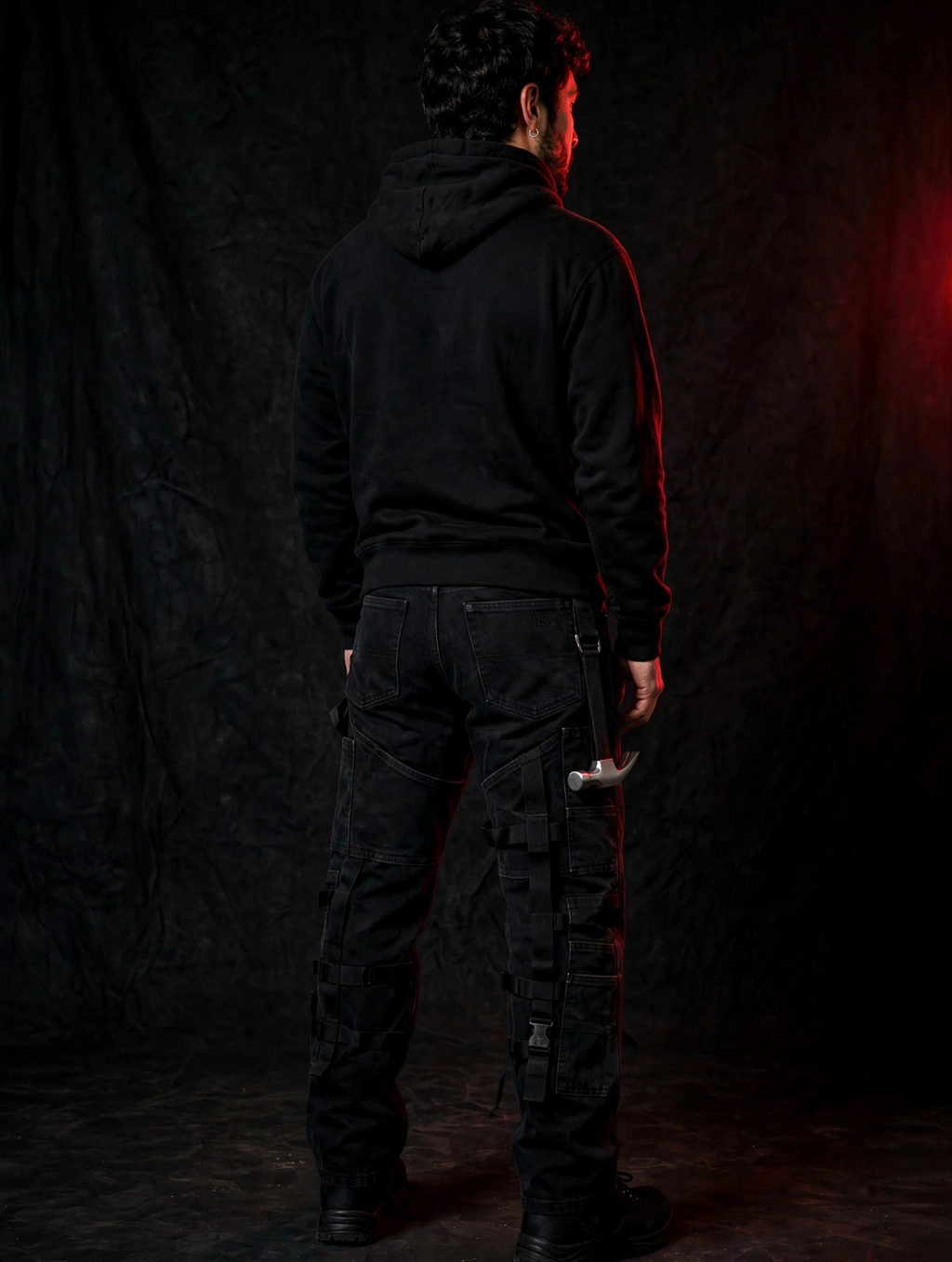 NIGHT SHIFT Black Denim Carpenter Pants alternate view