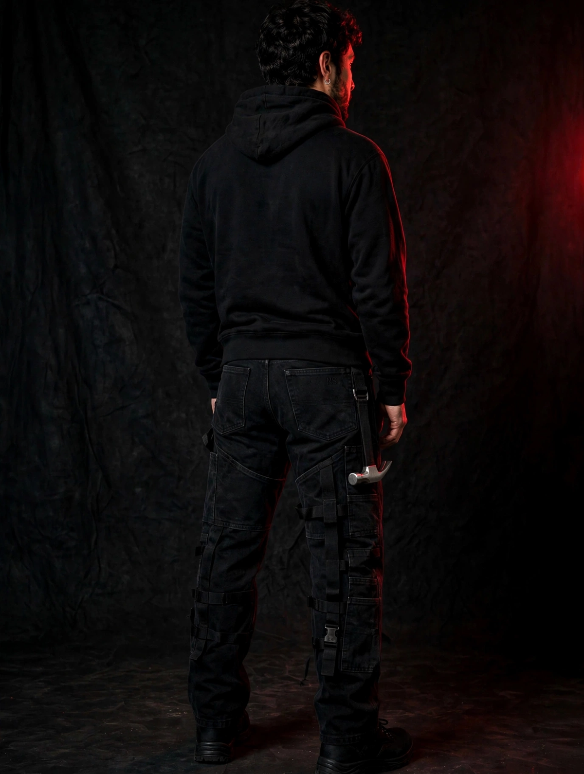 NIGHT SHIFT Black Denim Carpenter Pants alternate view