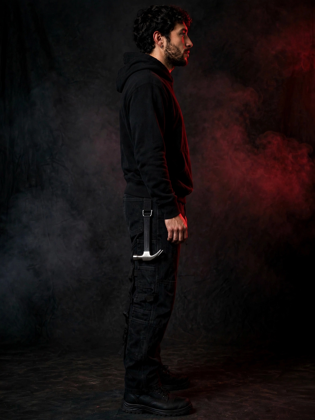Black Denim Carpenter Pants