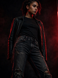 NIGHT SHIFT Distressed Night Denim Jeans
