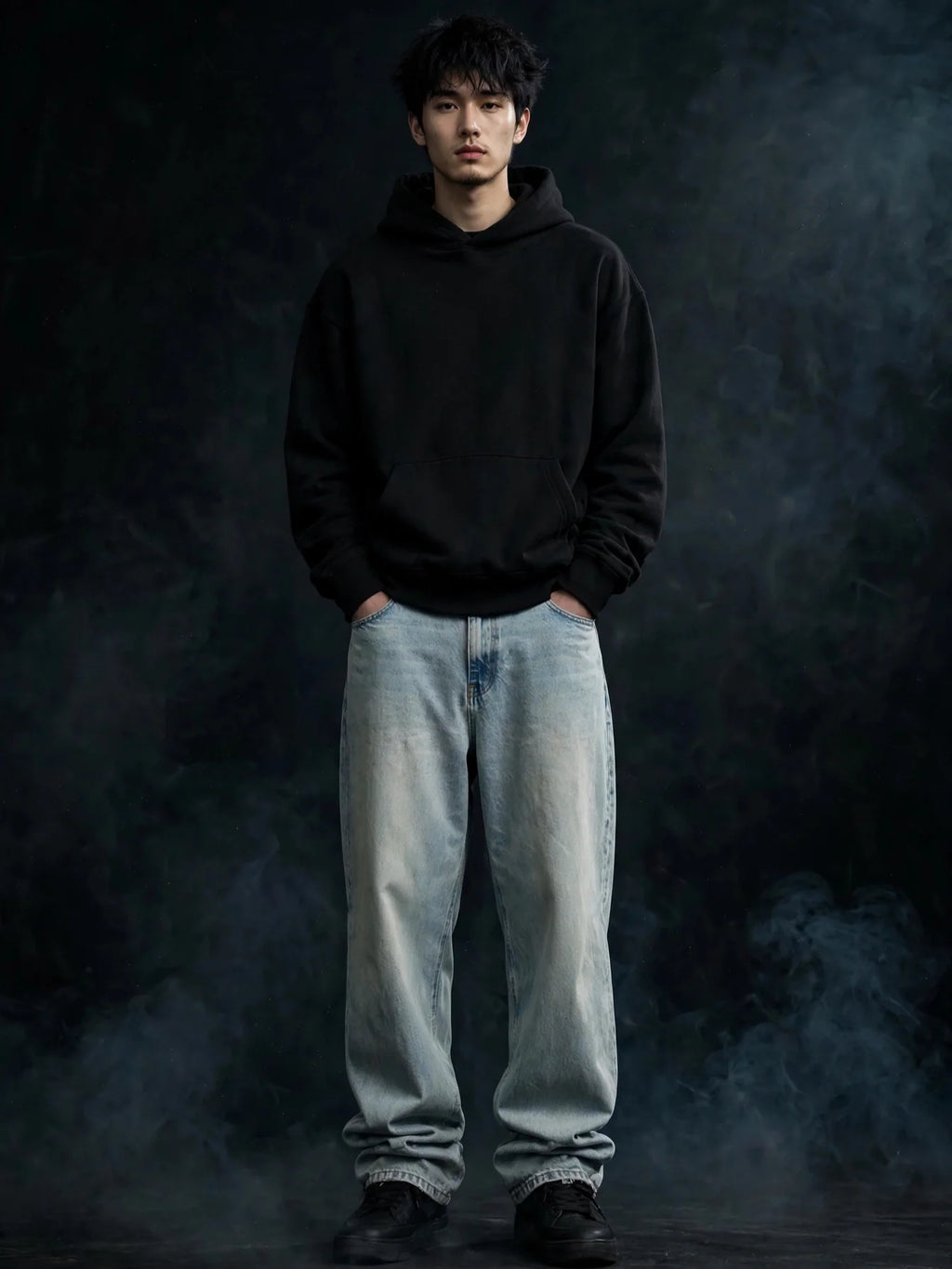 NIGHT SHIFT Light Wash Baggy Denim Jeans alternate view