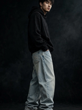 NIGHT SHIFT Light Wash Baggy Denim Jeans