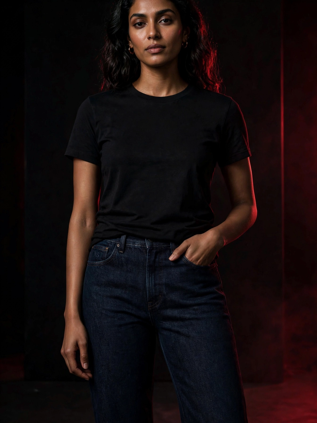 NIGHT SHIFT Dark Straight Denim Jeans