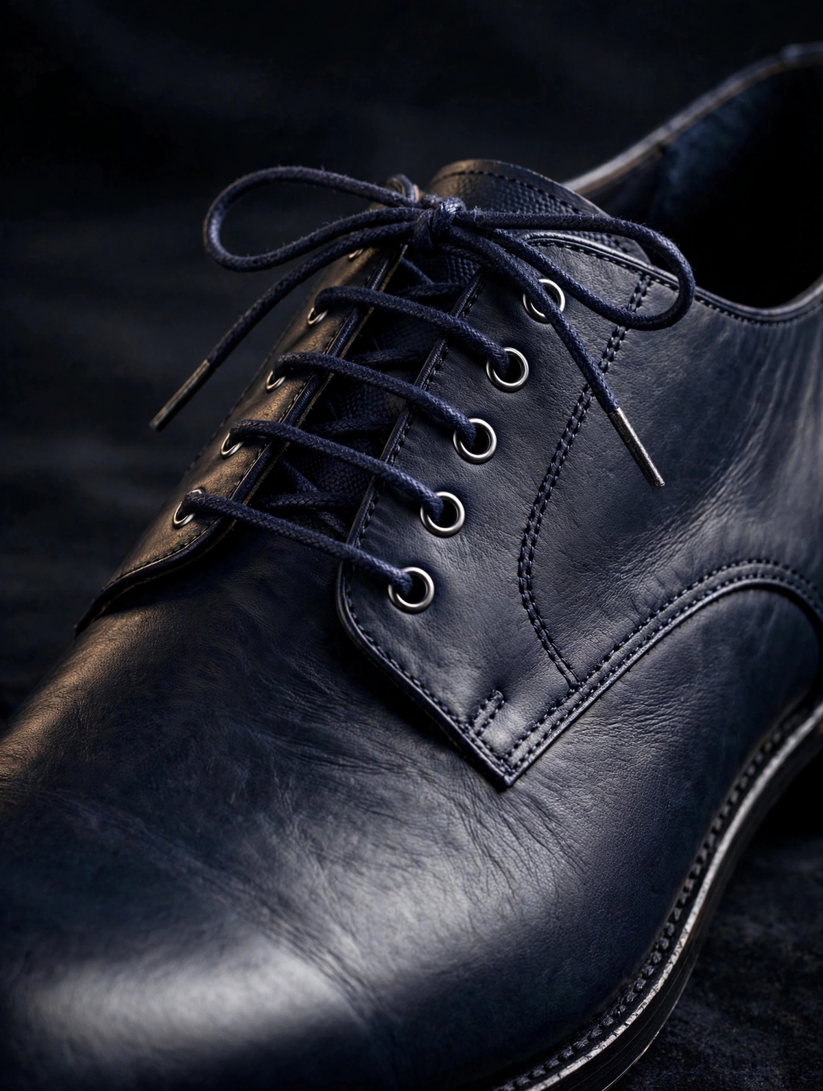 Navy Derby Dress Shoe