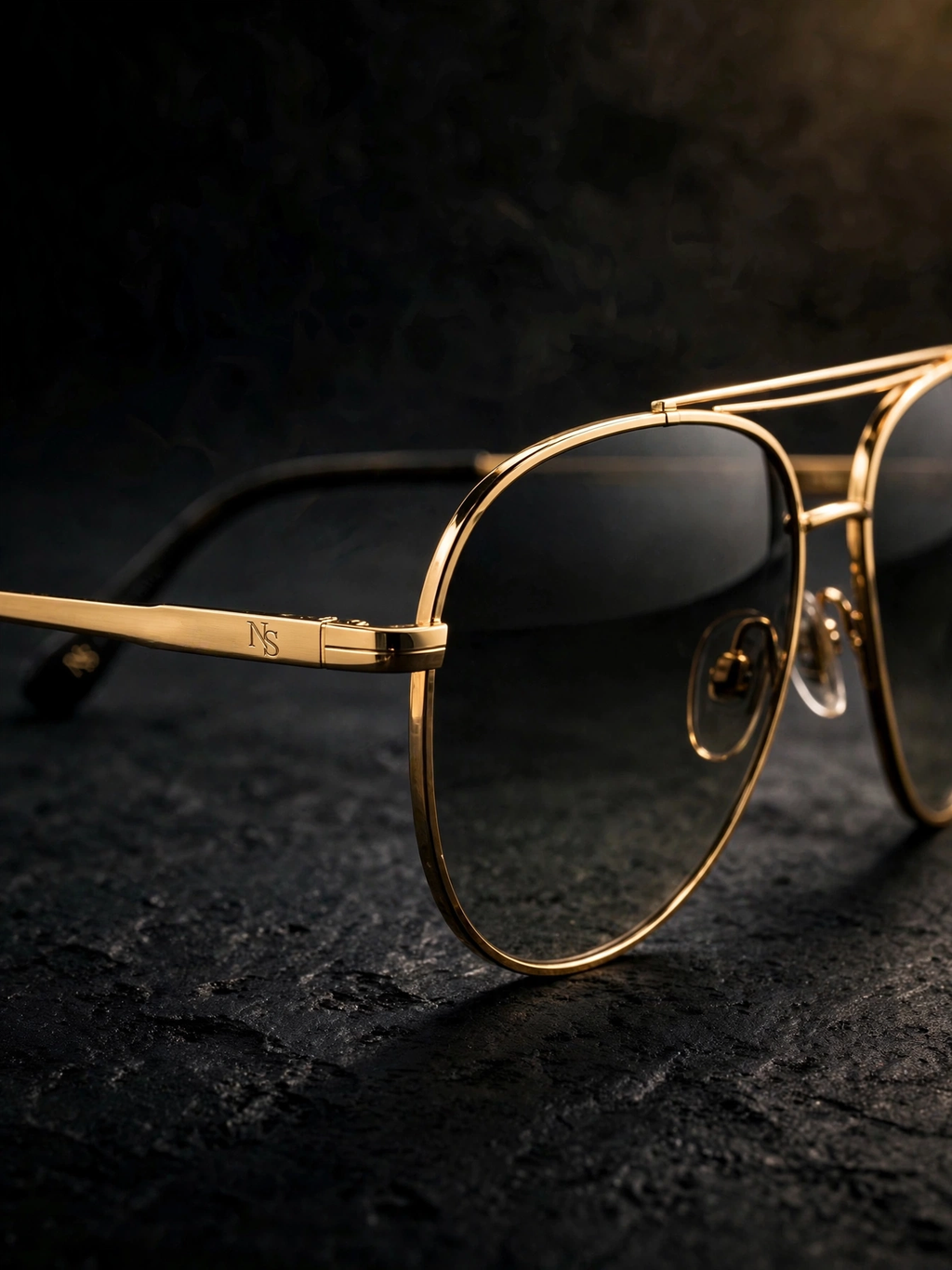 NIGHT SHIFT Gold Aviator Sunglasses alternate view