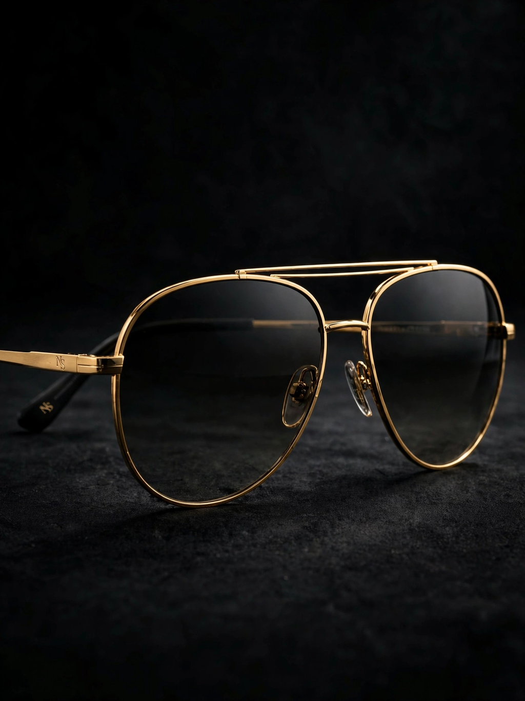 NIGHT SHIFT Gold Aviator Sunglasses
