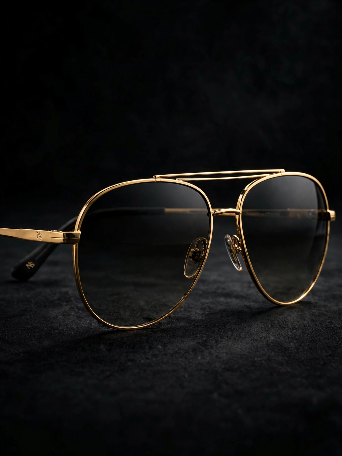 NIGHT SHIFT Gold Aviator Sunglasses