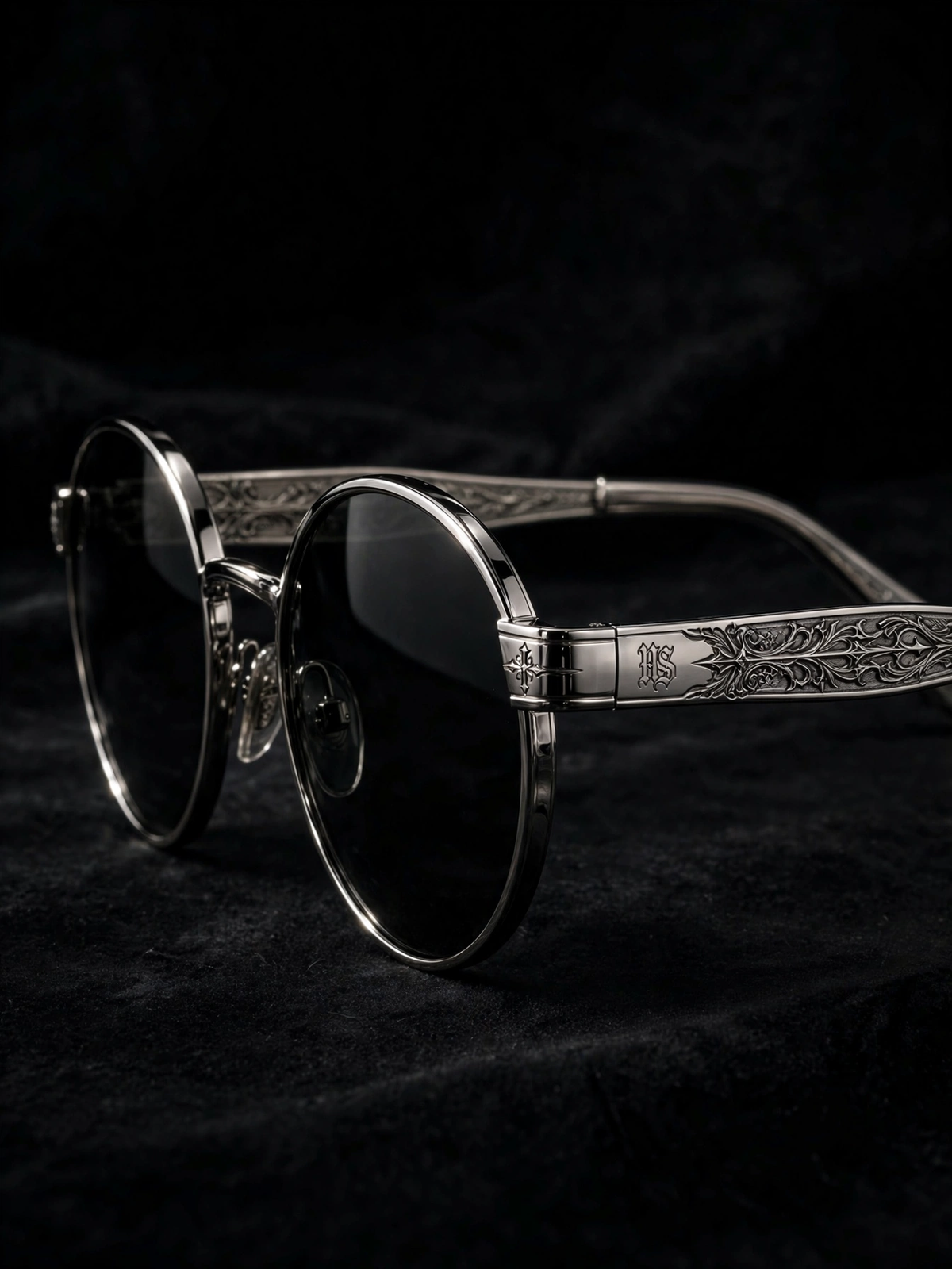 NIGHT SHIFT Chrome Round Sunglasses