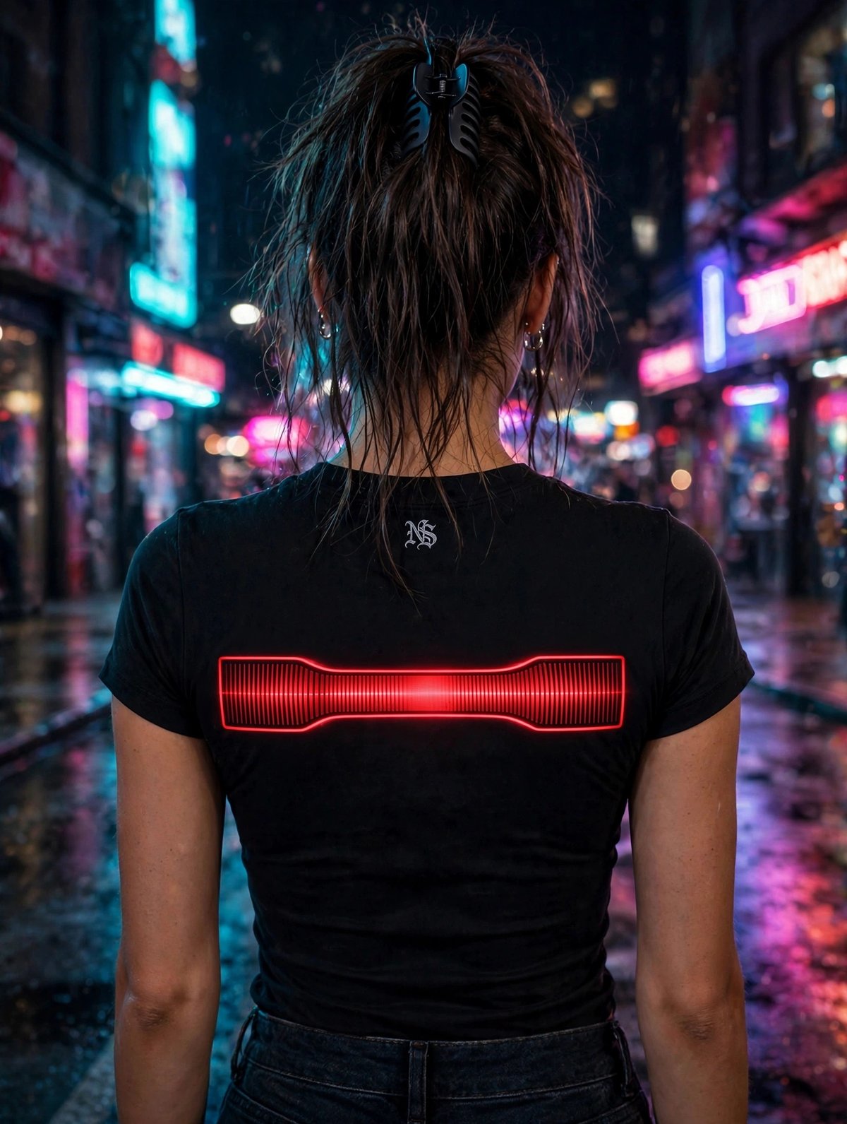 NIGHT SHIFT Black Baby Tee alternate view