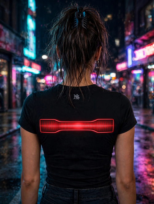 NIGHT SHIFT Black Baby Tee alternate view