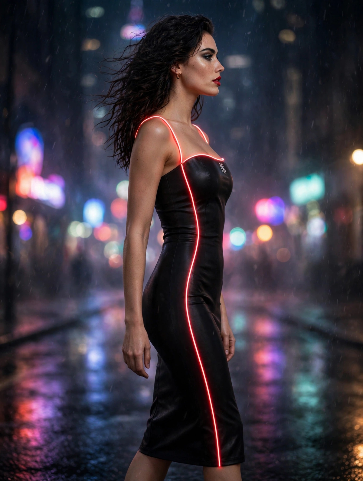 NIGHT SHIFT Black Bodycon Midi Dress alternate view