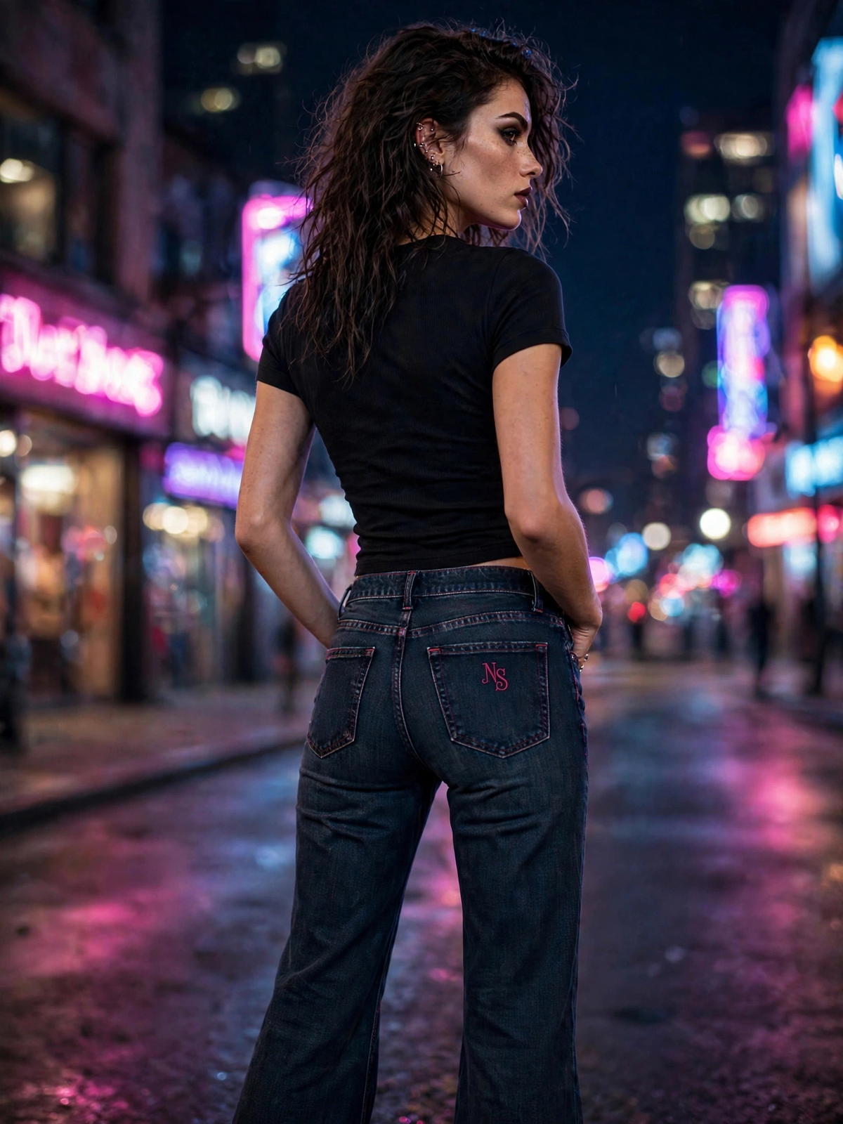 NIGHT SHIFT Low-Rise Flare Jeans alternate view