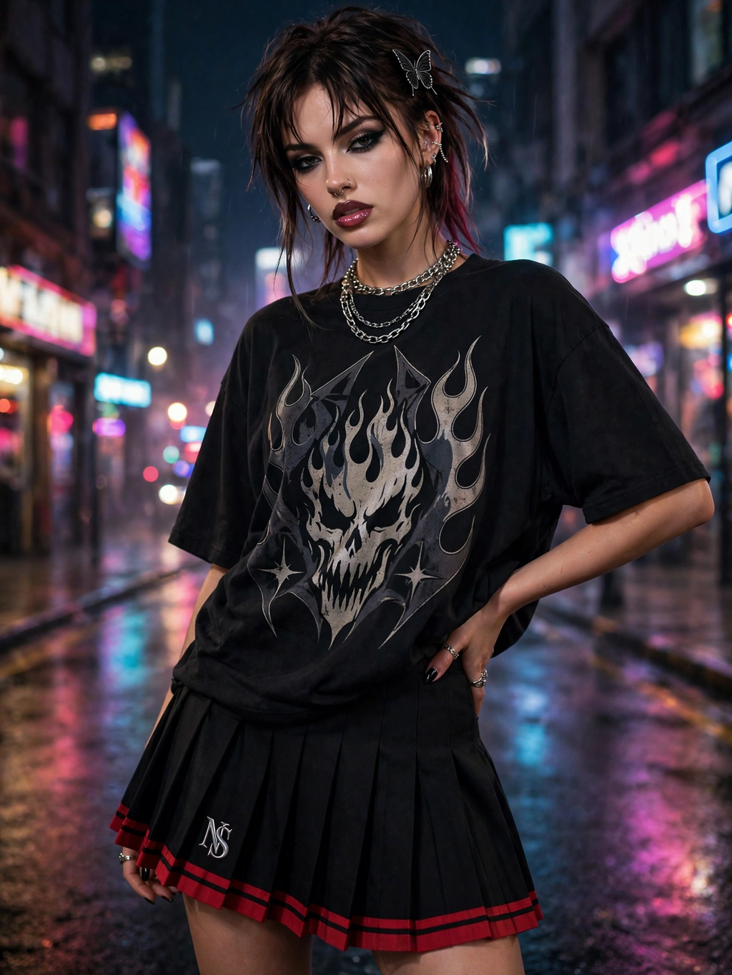 NIGHT SHIFT Black Pleated Mini Skirt