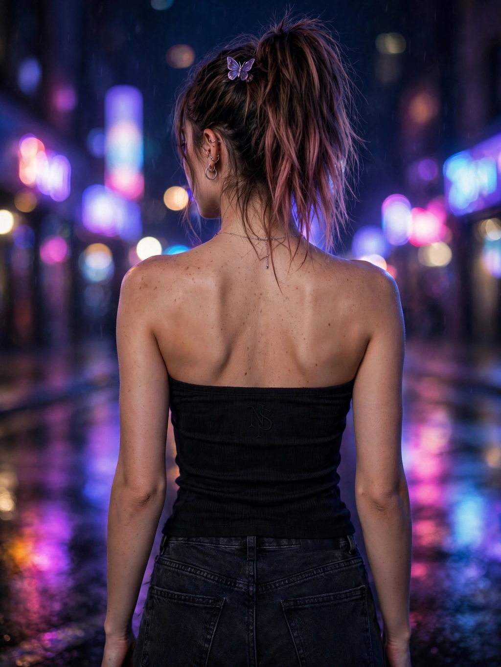 NIGHT SHIFT Black Tube Top alternate view