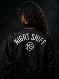 NIGHT SHIFT Back Statement Bomber Jacket