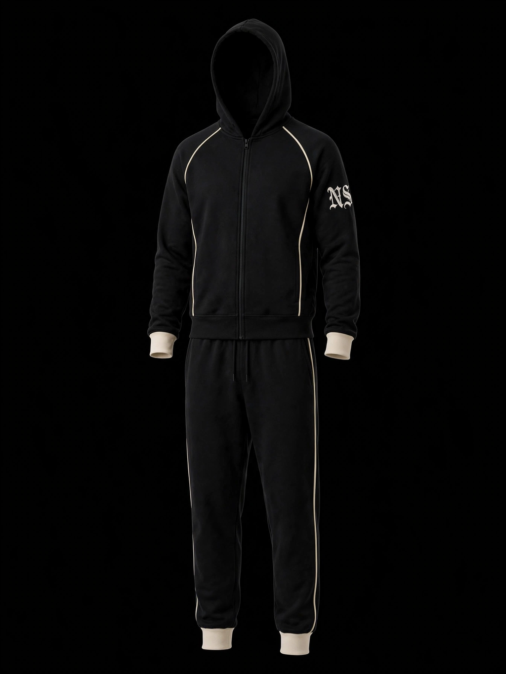 NS Bone Trim Zip Hoodie Set