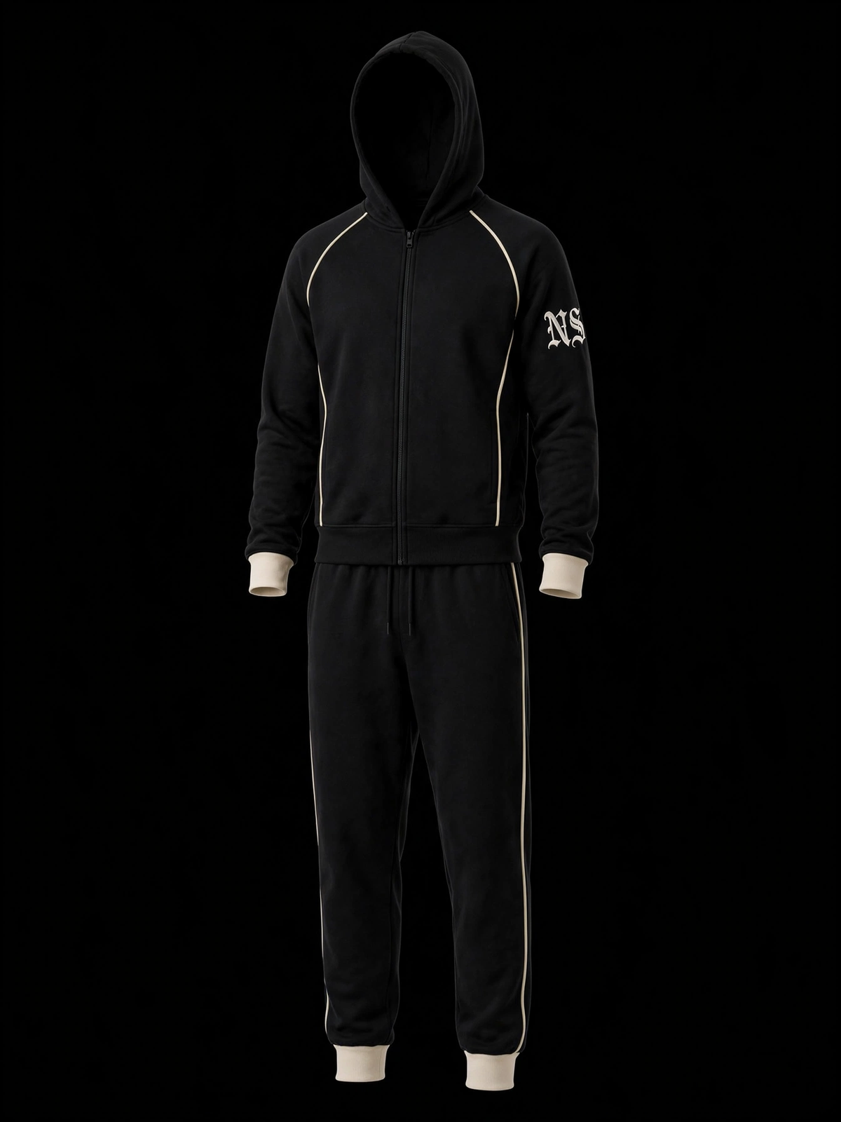 NS Bone Trim Zip Hoodie Set