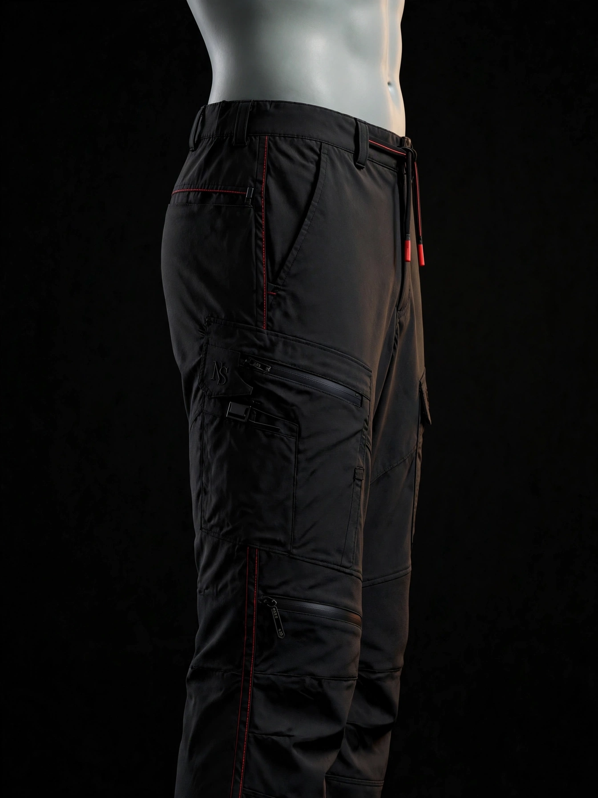 Black Technical Cargo Pants