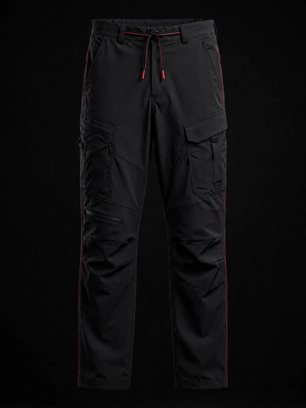 NIGHT SHIFT Black Technical Cargo Pants