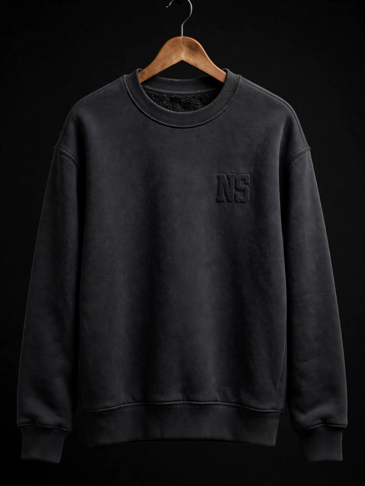 NIGHT SHIFT Charcoal Heavyweight Crewneck