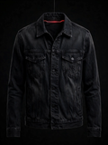 NIGHT SHIFT Black Denim Trucker Jacket