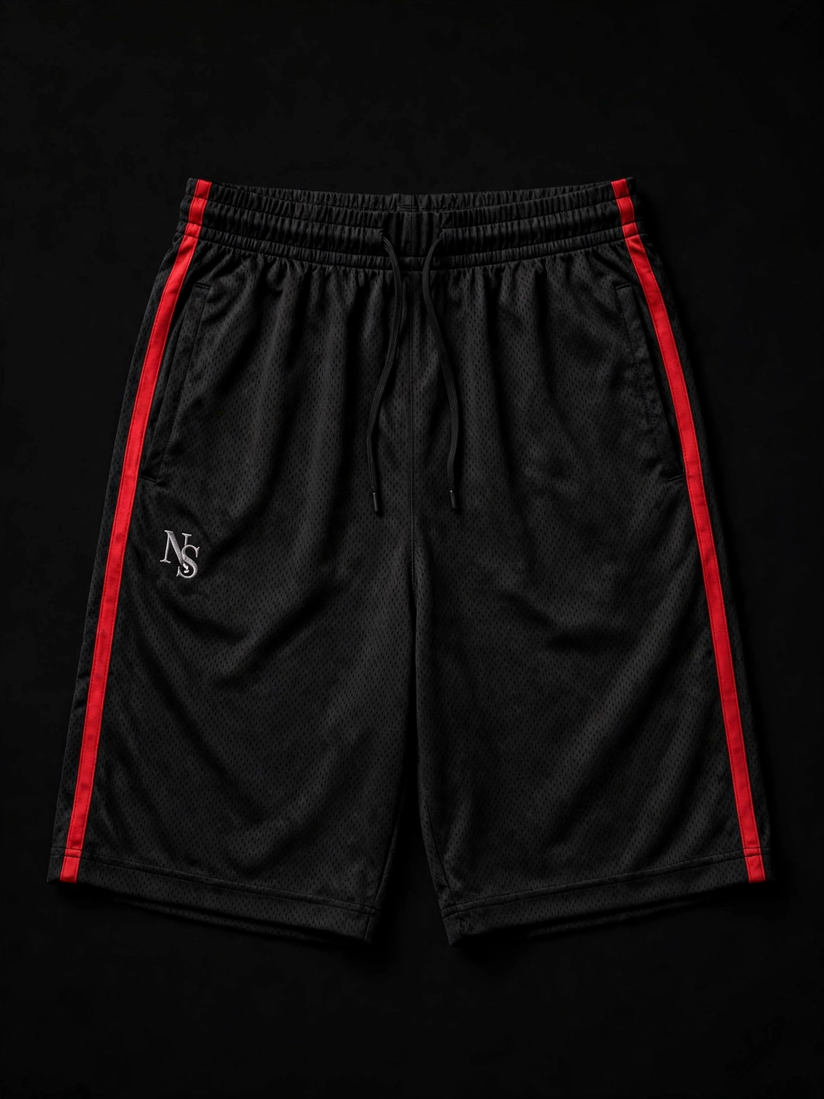 NIGHT SHIFT Black Mesh Shorts