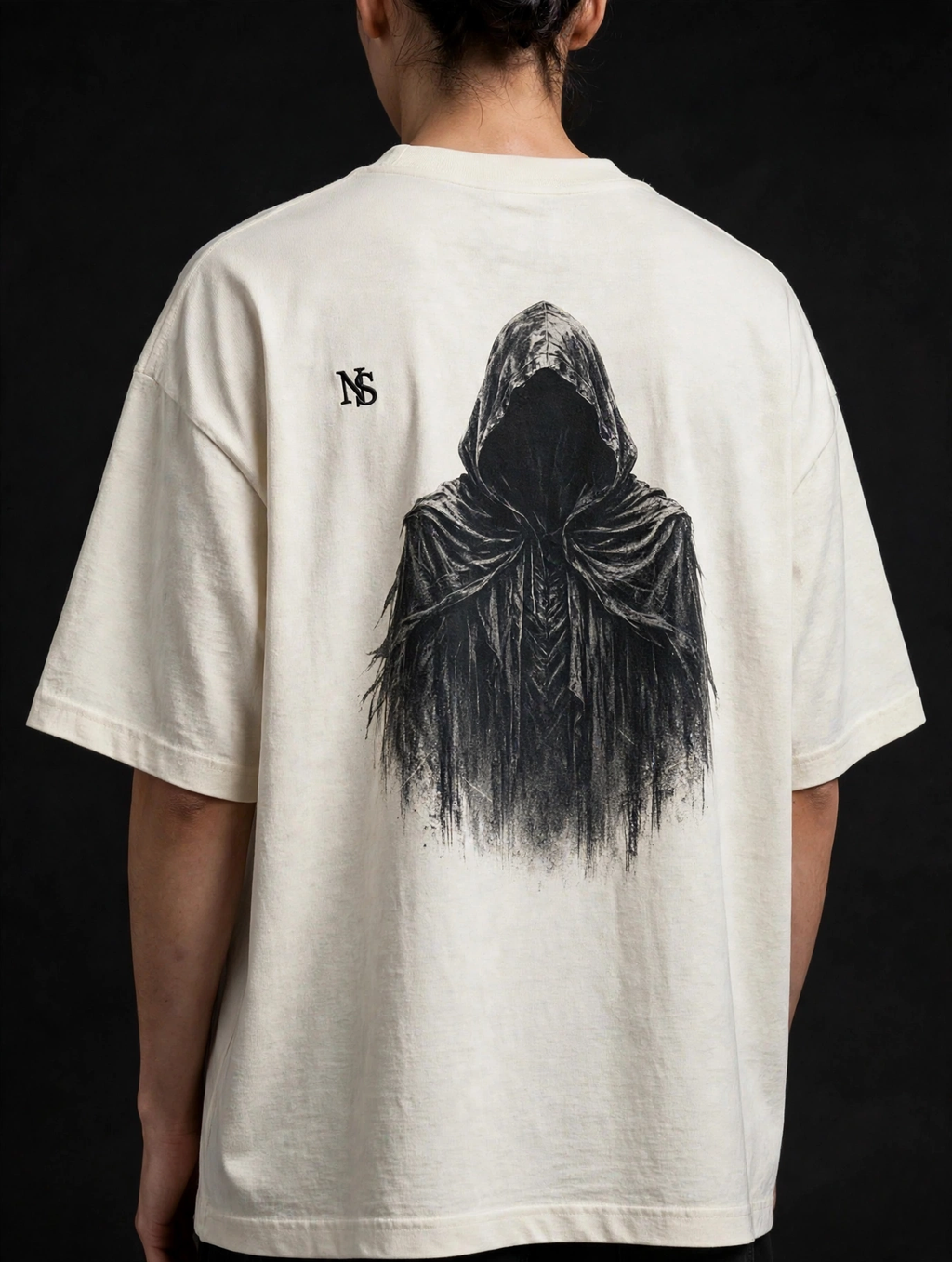 NIGHT SHIFT Bone Oversized Tee alternate view