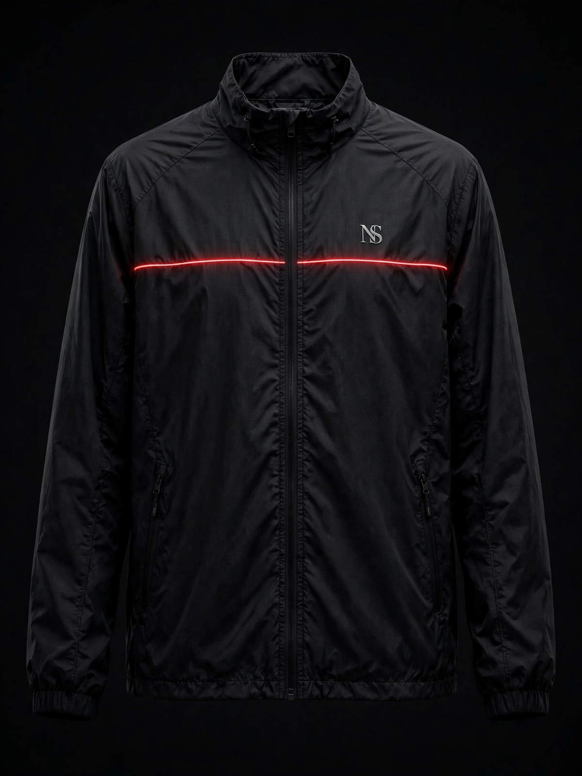 NIGHT SHIFT Black Windbreaker
