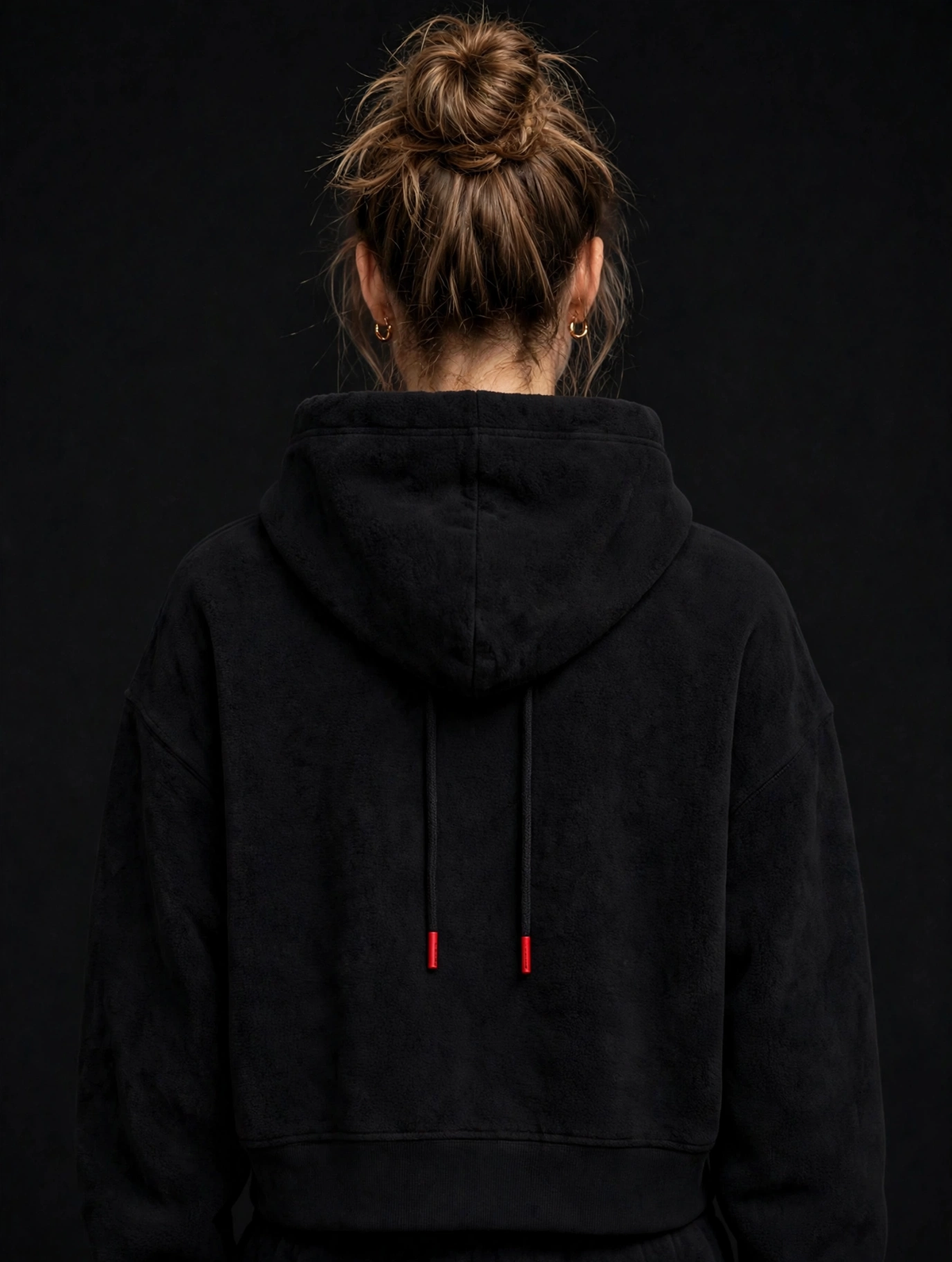 NIGHT SHIFT Womens Black Cropped Hoodie alternate view