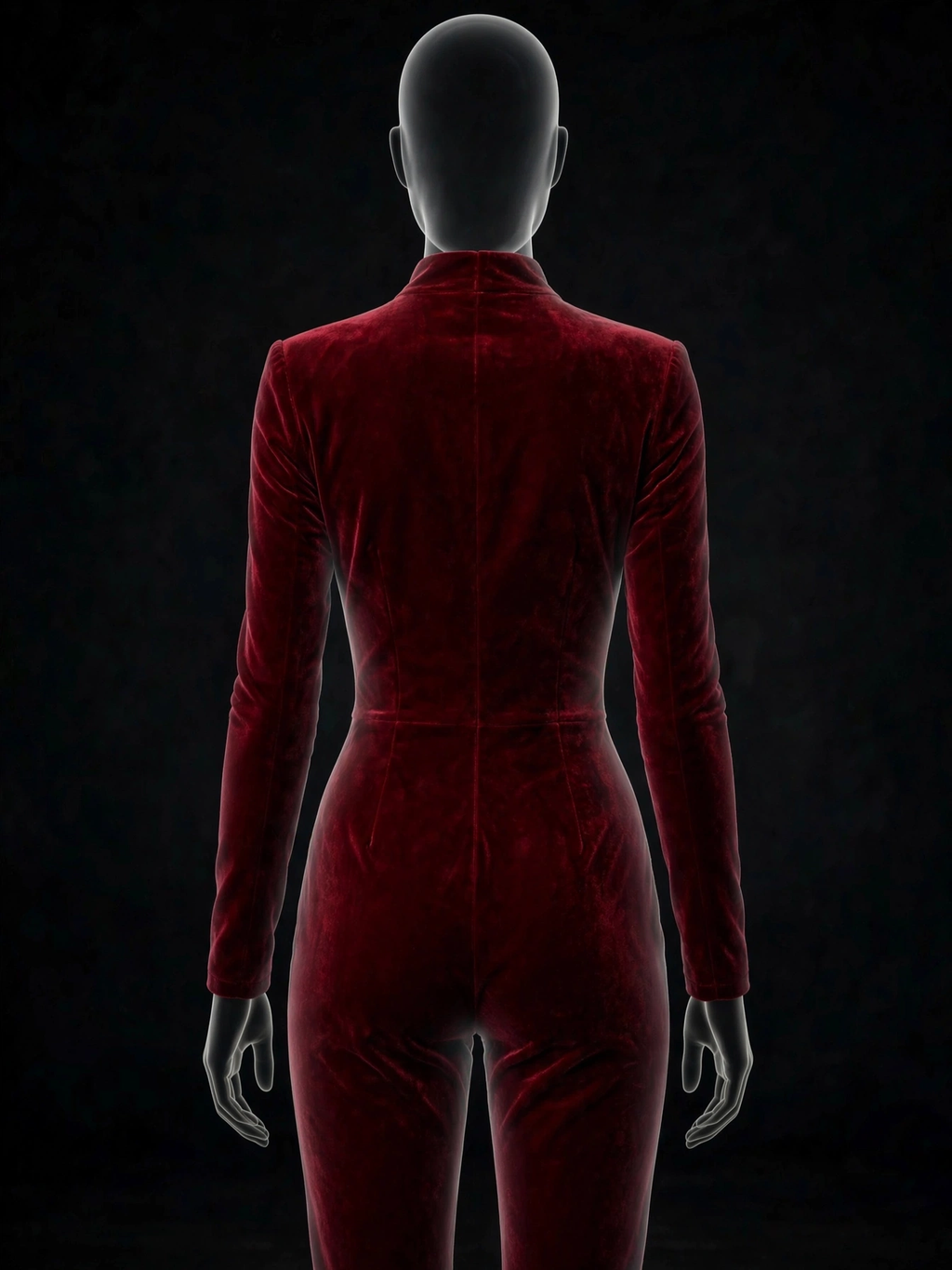 Crimson Velour Jumpsuit