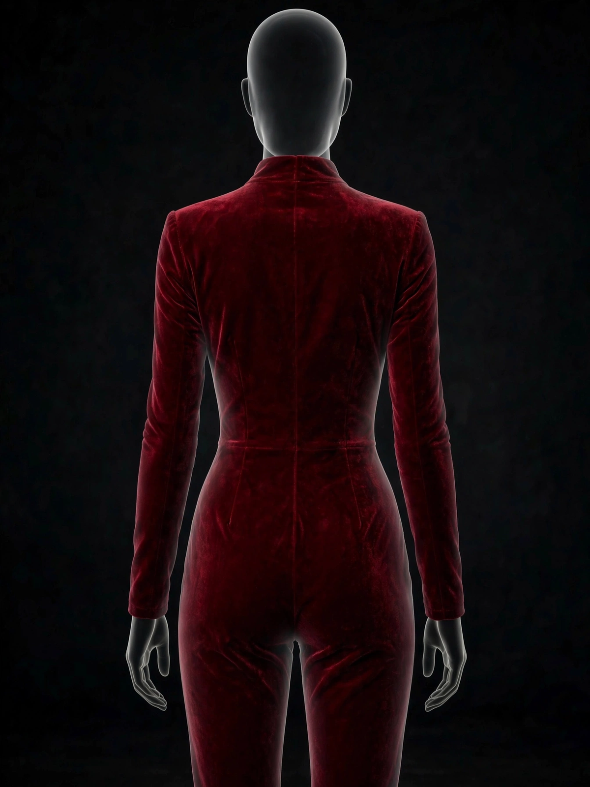 Crimson Velour Jumpsuit
