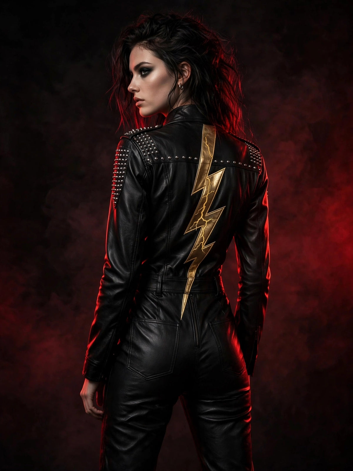 NIGHT SHIFT Rockstar Leather Jumpsuit
